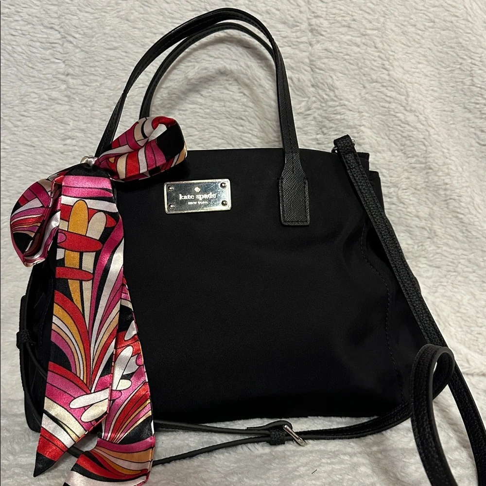 Kate Spade Classic Nylon Black Satchel Medium Size - Picture 2 of 8
